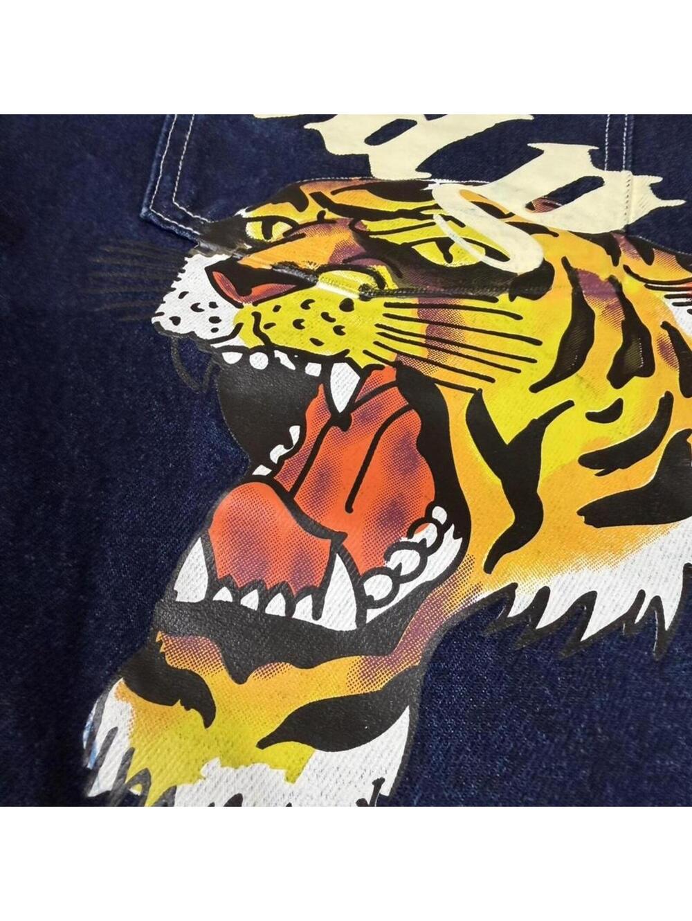 ED HARDY wide leg tiger print denim jeans - Picture 8 of 8